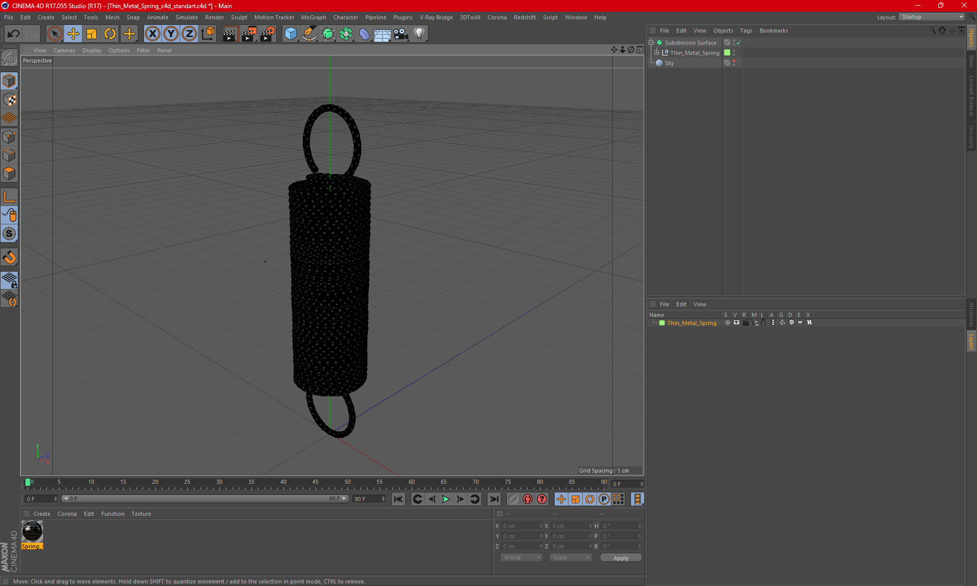 Thin Metal Spring 3D
