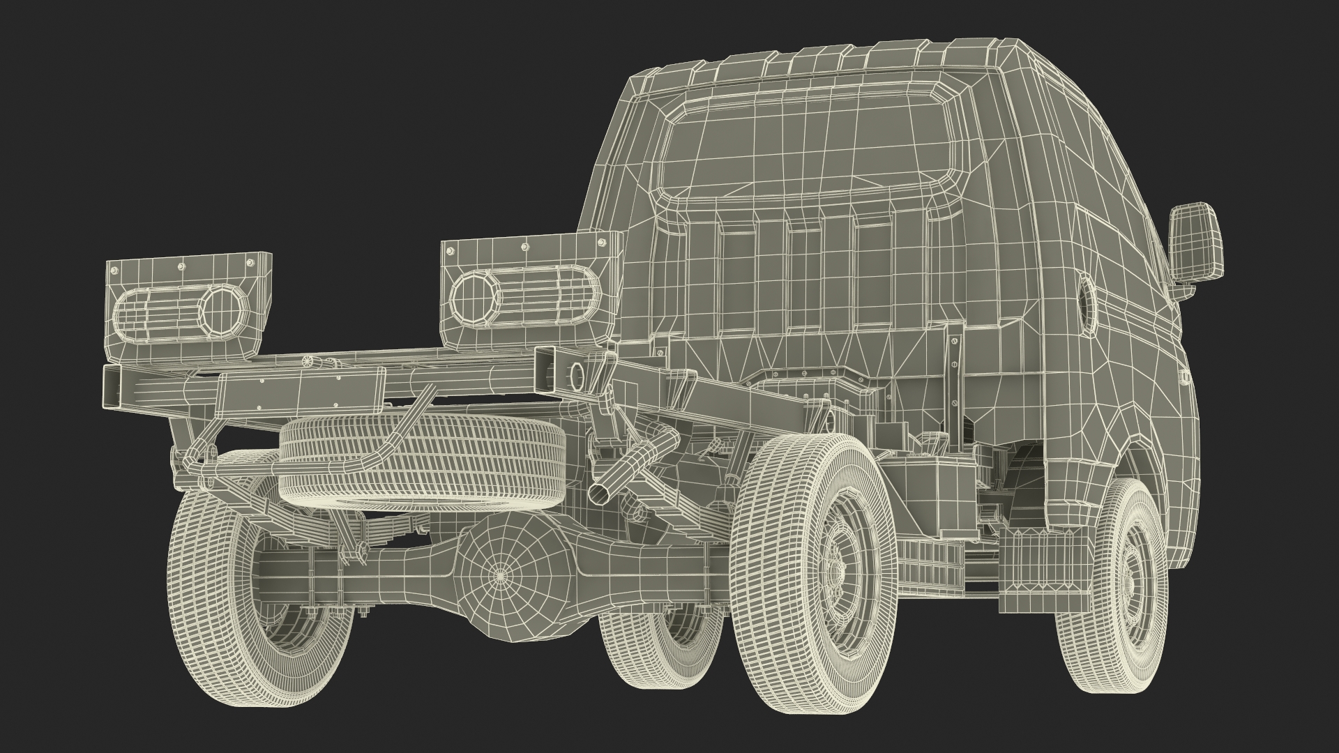 Small Truck Bare Chassis Blue 3D model