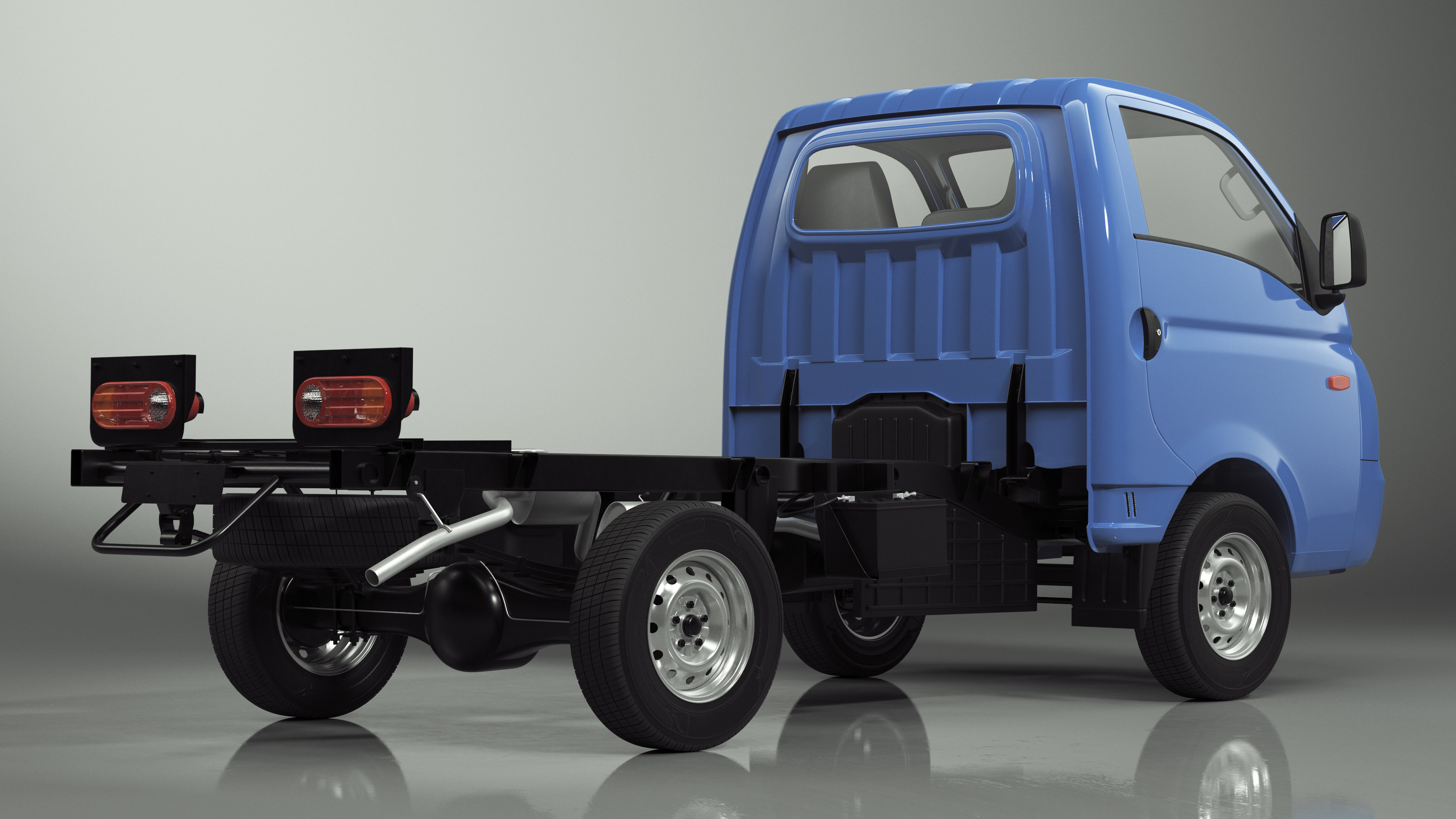 Small Truck Bare Chassis Blue 3D model