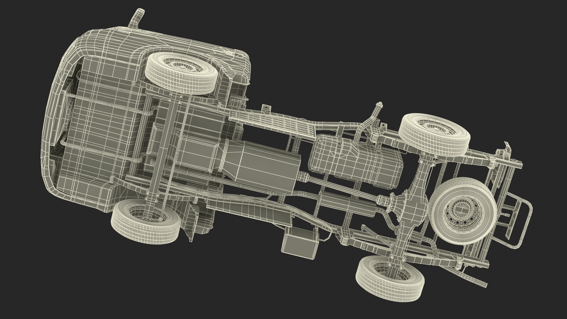 Small Truck Bare Chassis Blue 3D model