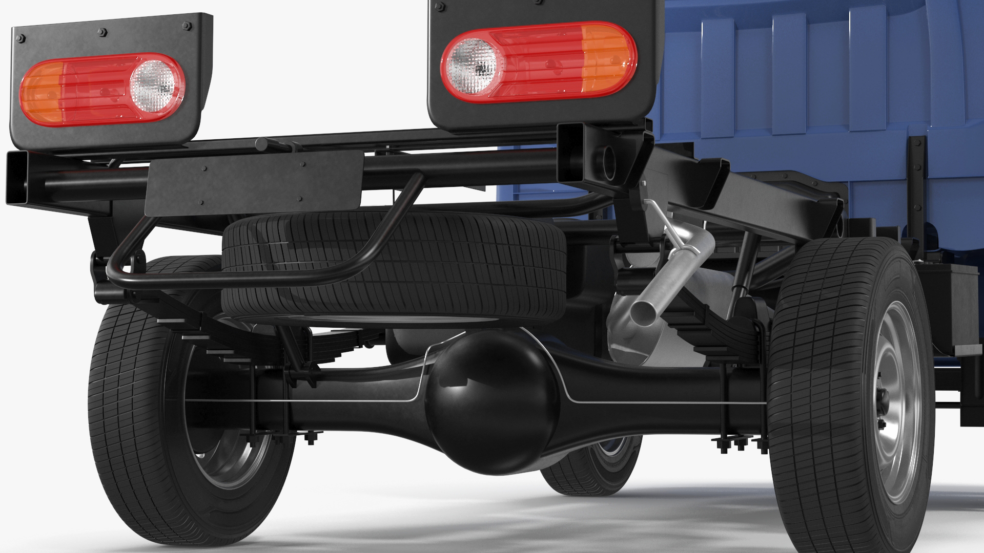 Small Truck Bare Chassis Blue 3D model