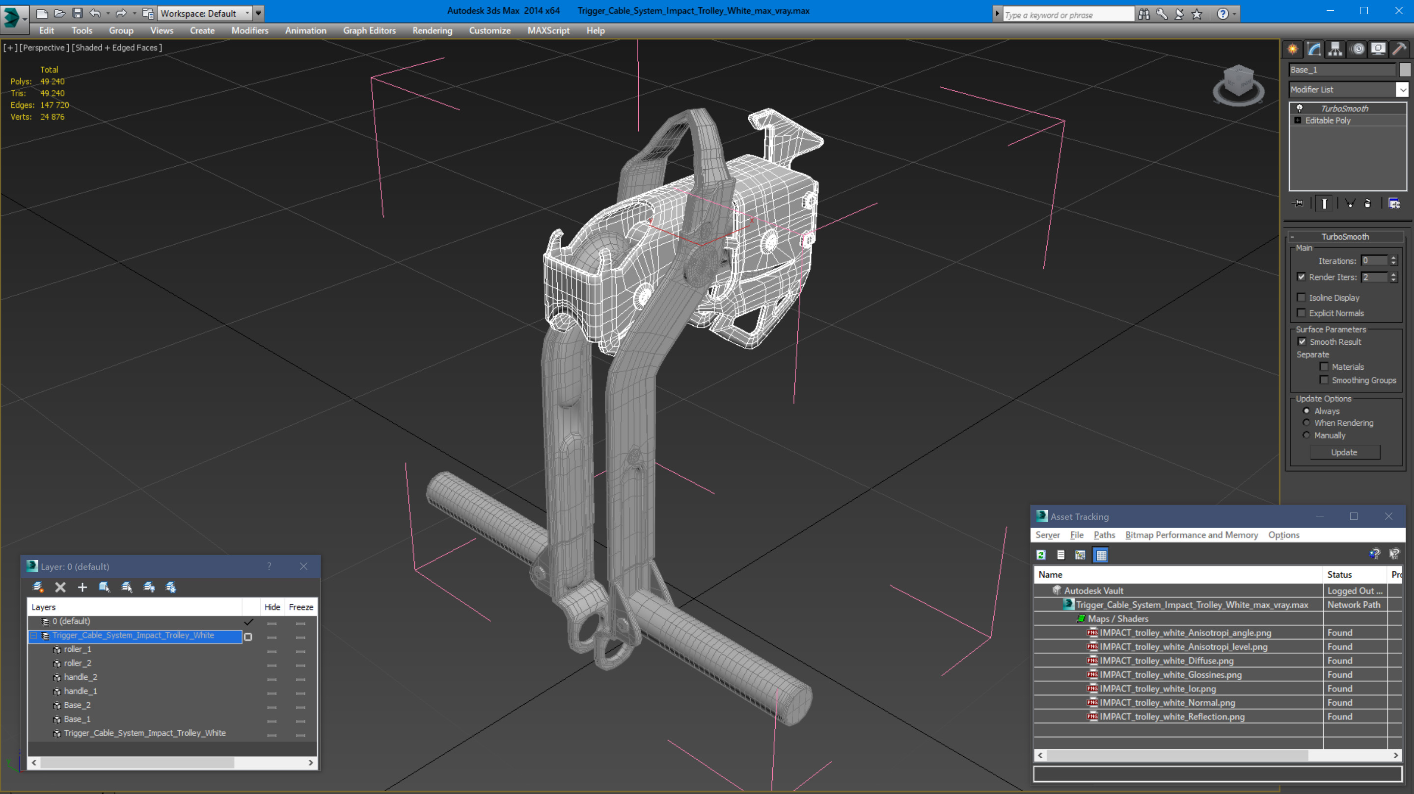 3D Trigger Cable System Impact Trolley White