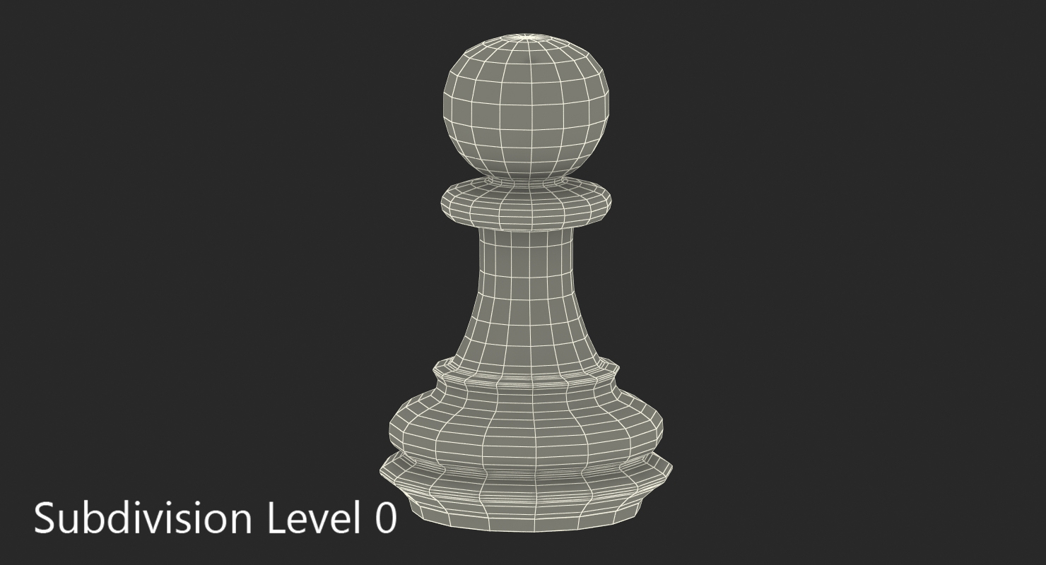 Wooden Chess Pawn 3D