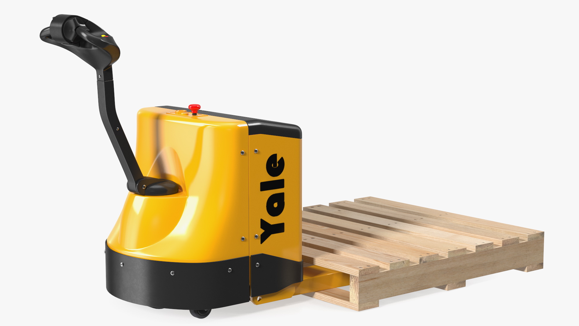 3D Electric Pallet Jack and Wooden Pallet model