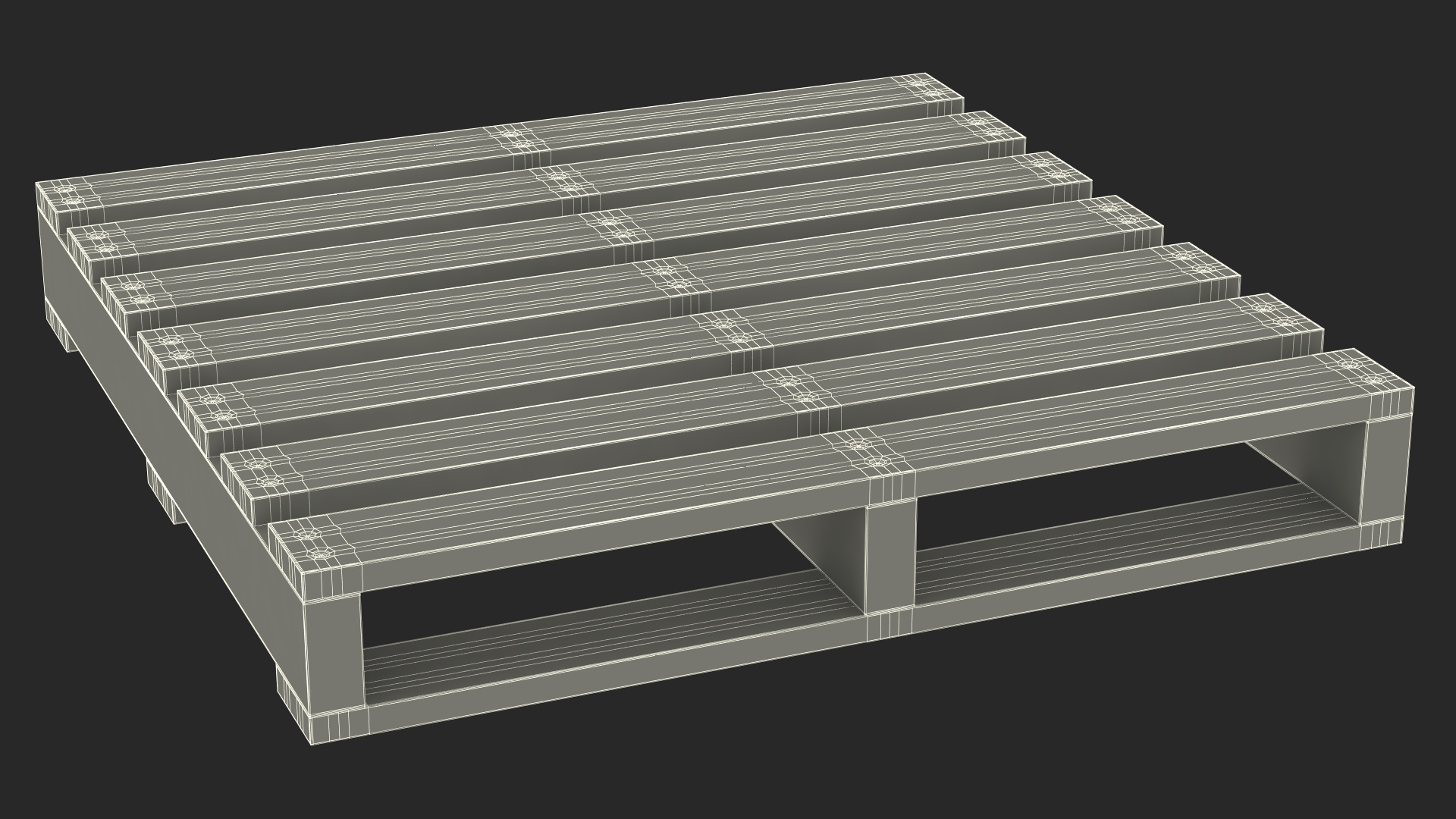 3D Electric Pallet Jack and Wooden Pallet model