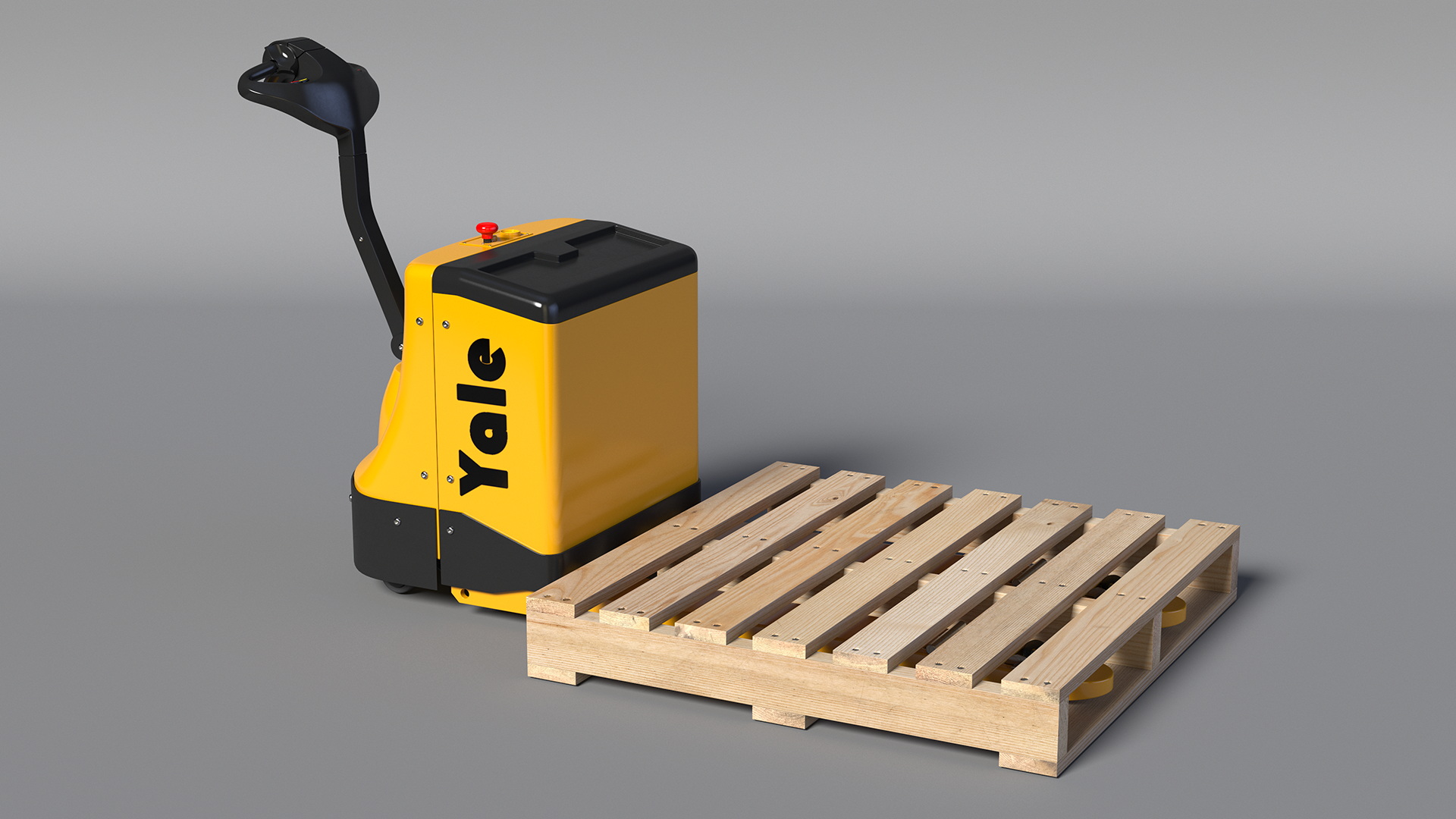 3D Electric Pallet Jack and Wooden Pallet model