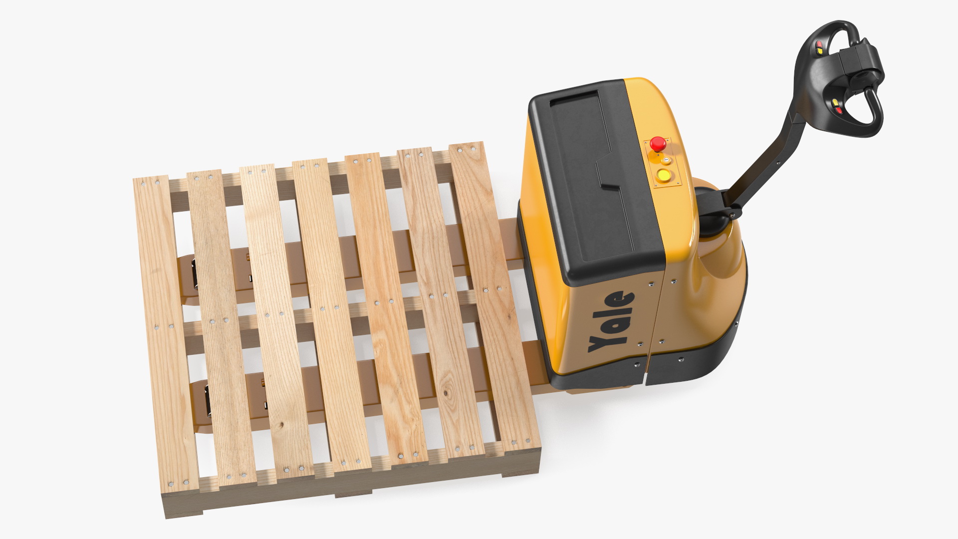 3D Electric Pallet Jack and Wooden Pallet model