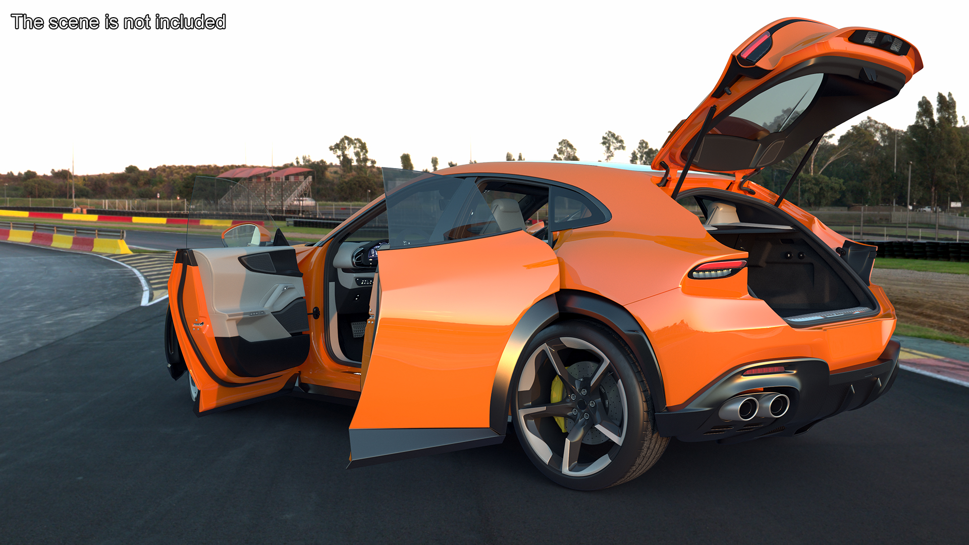 Sports Crossover Car Orange 3D