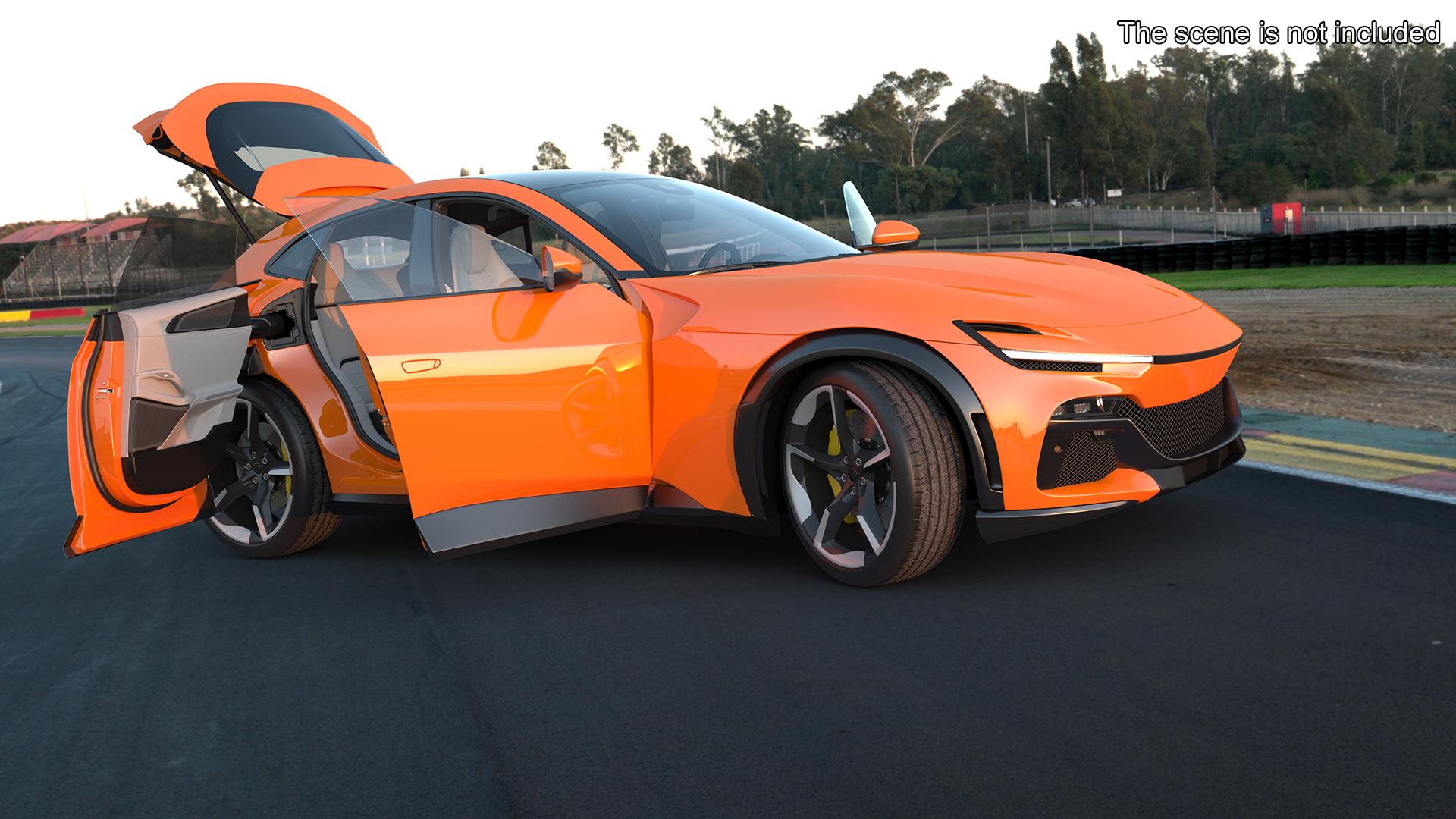 Sports Crossover Car Orange 3D