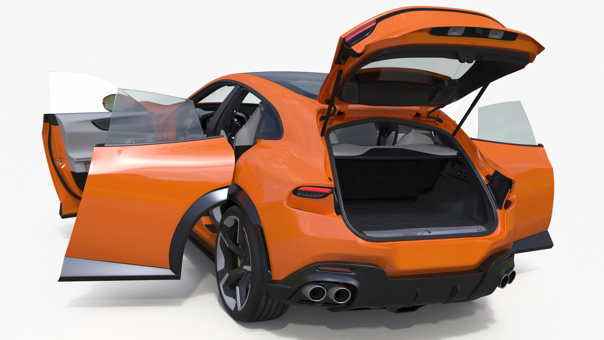 Sports Crossover Car Orange 3D