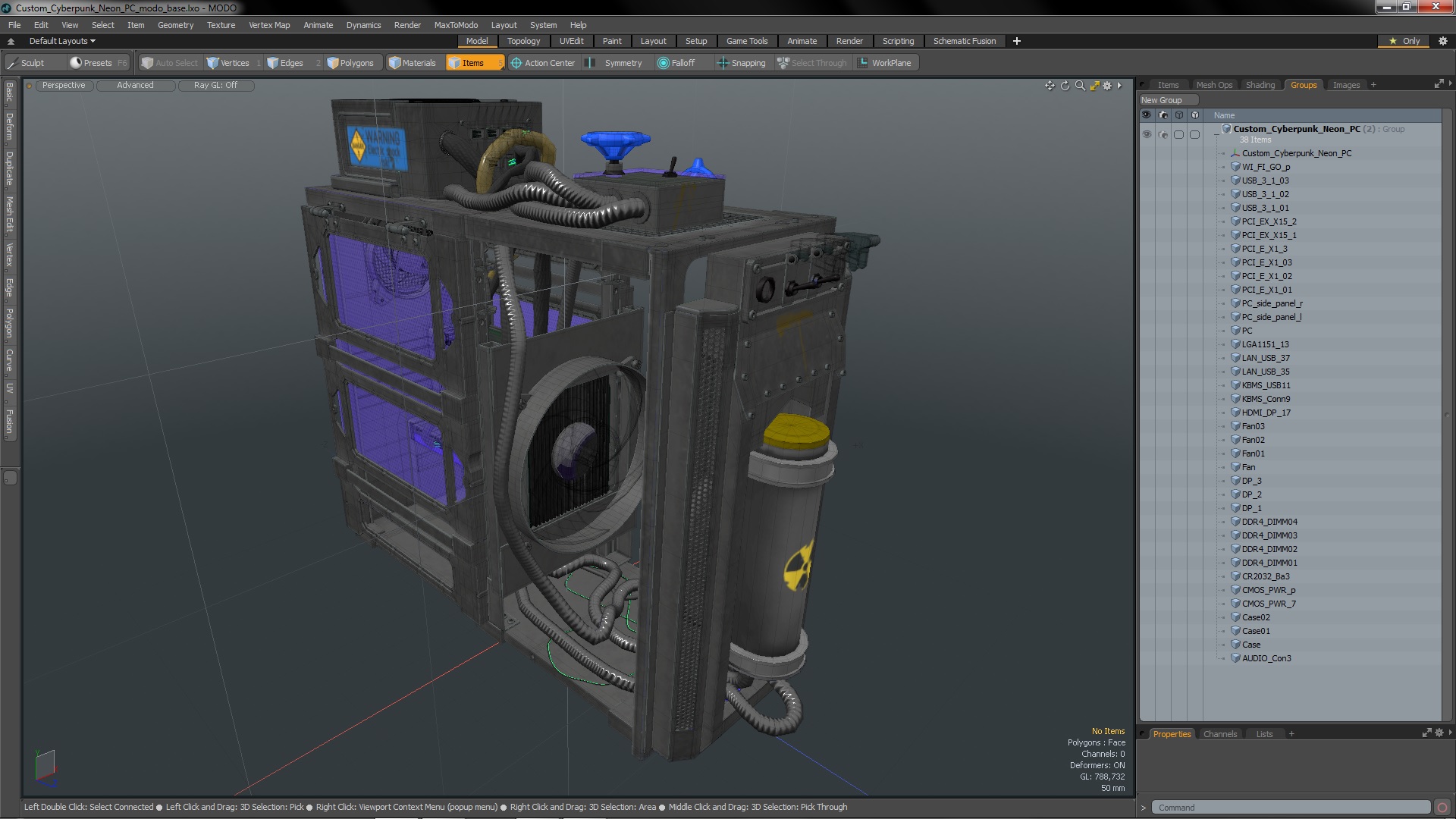 Custom Cyberpunk Neon PC 3D model