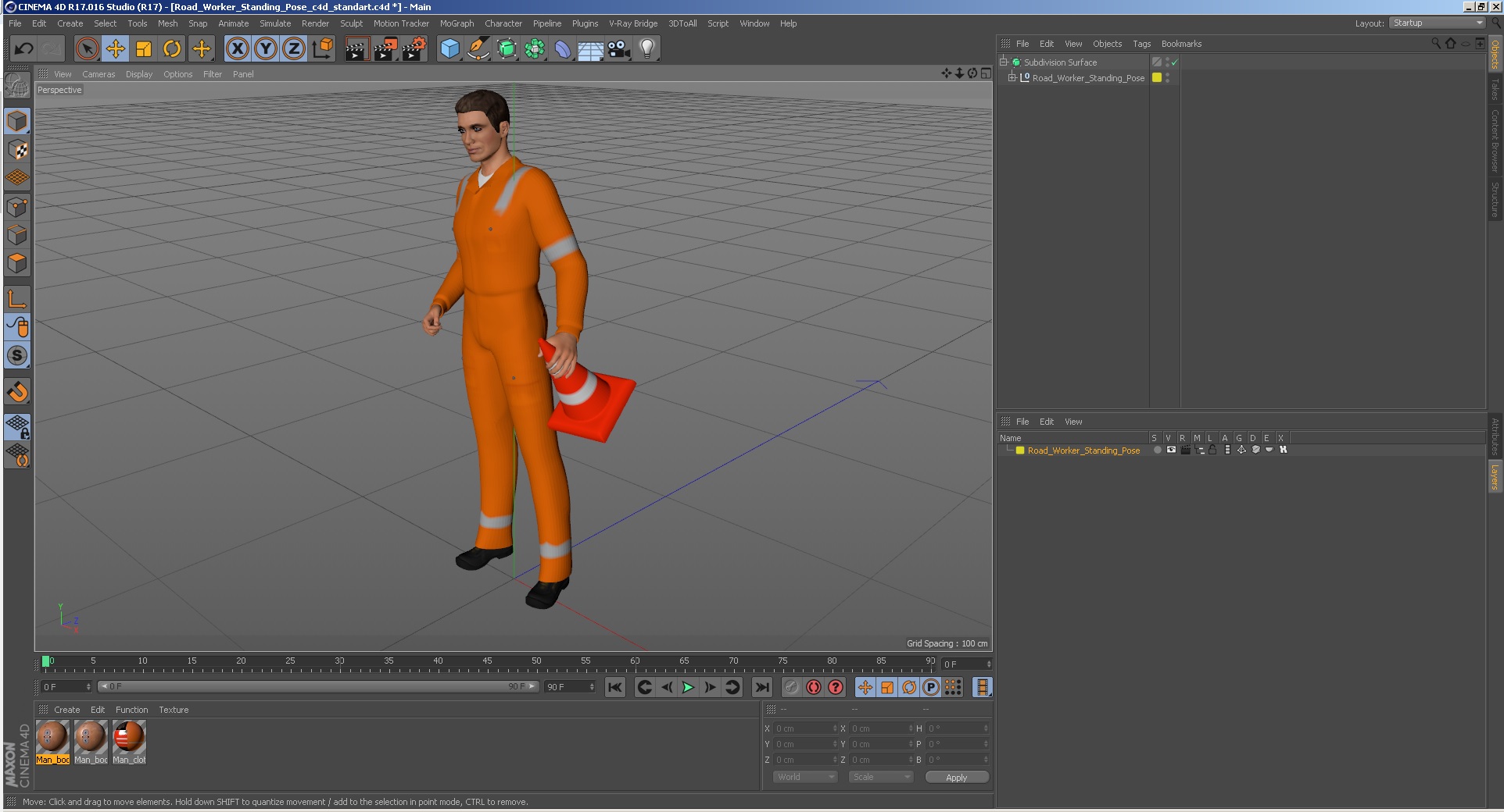 3D model Road Worker Standing Pose