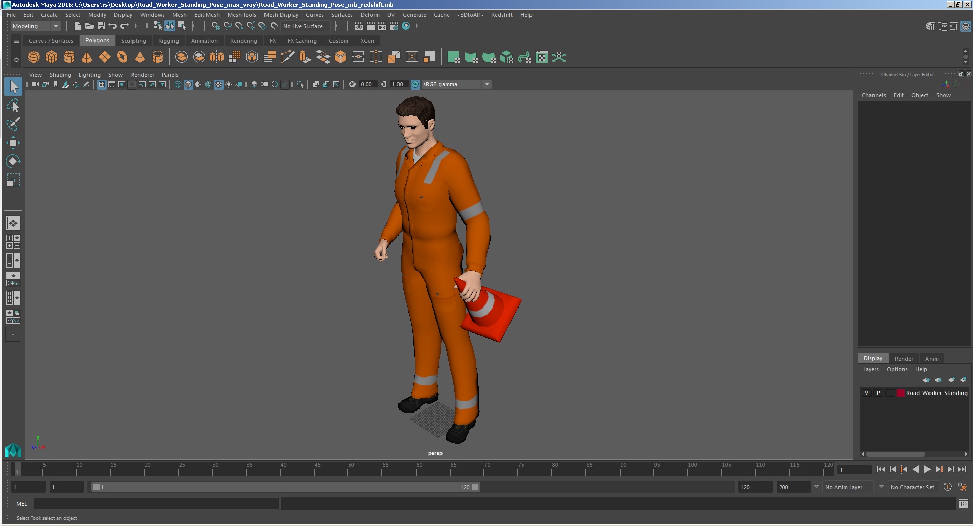 3D model Road Worker Standing Pose