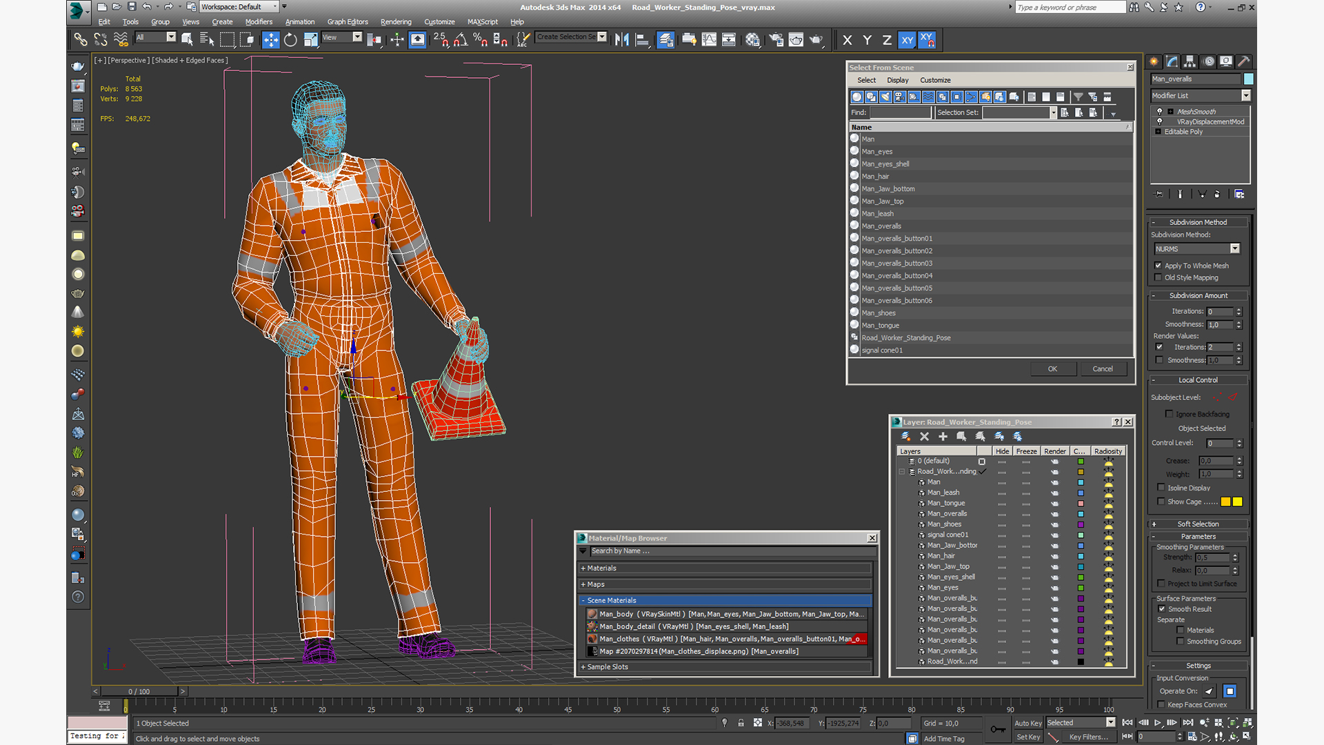 3D model Road Worker Standing Pose