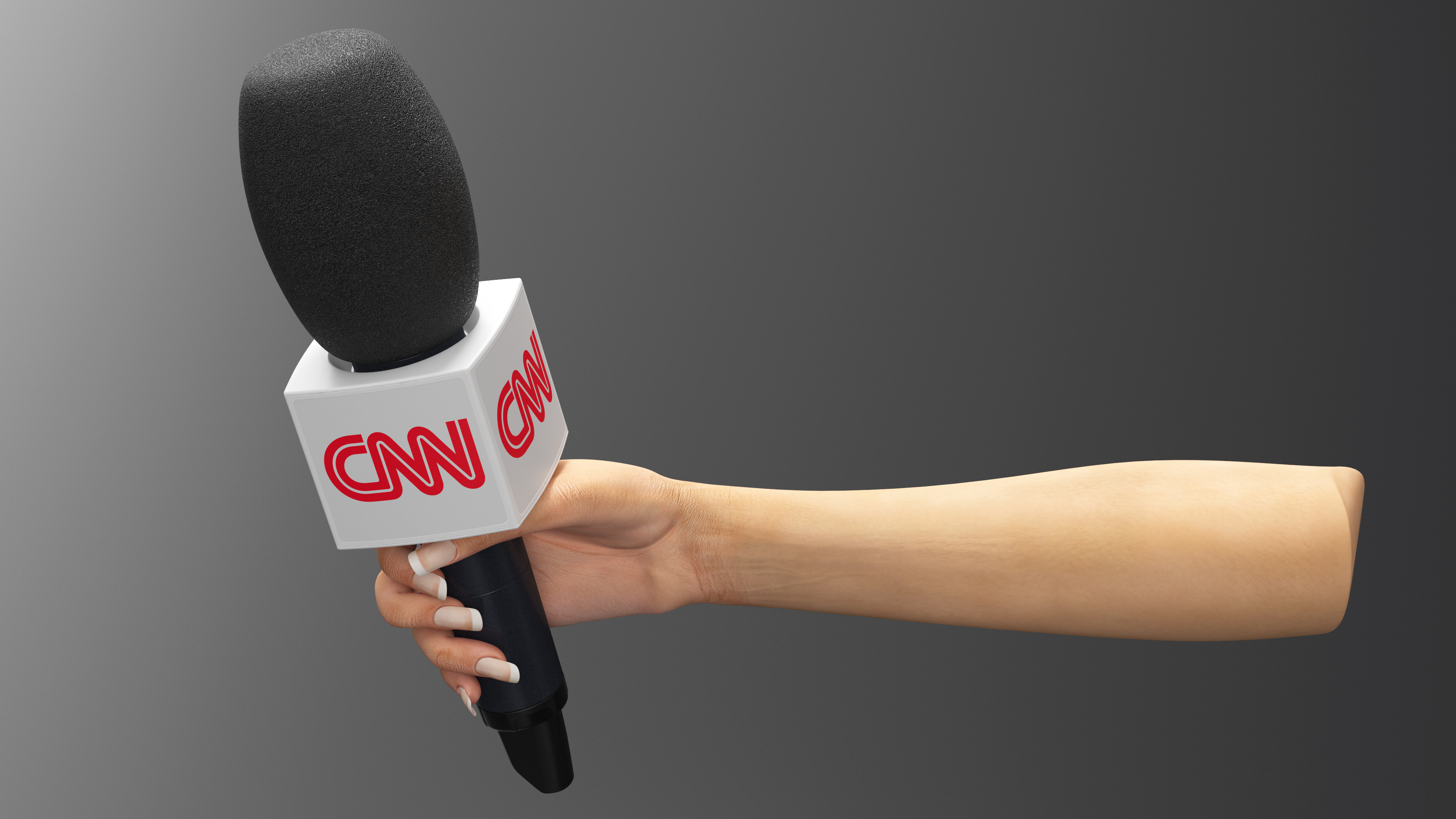 3D CNN Reporter Hand with Microphone model