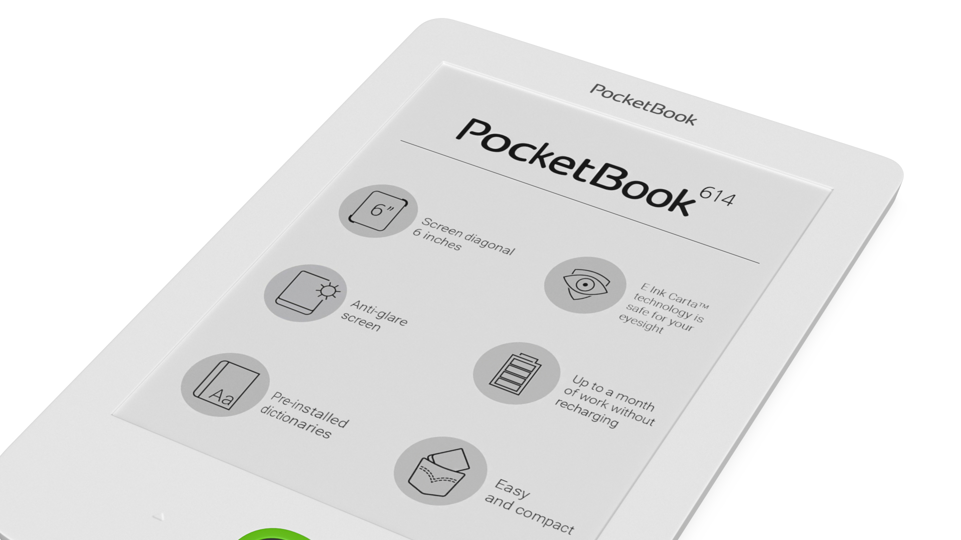 Ebook PocketBook 614 Limited Edition White 3D