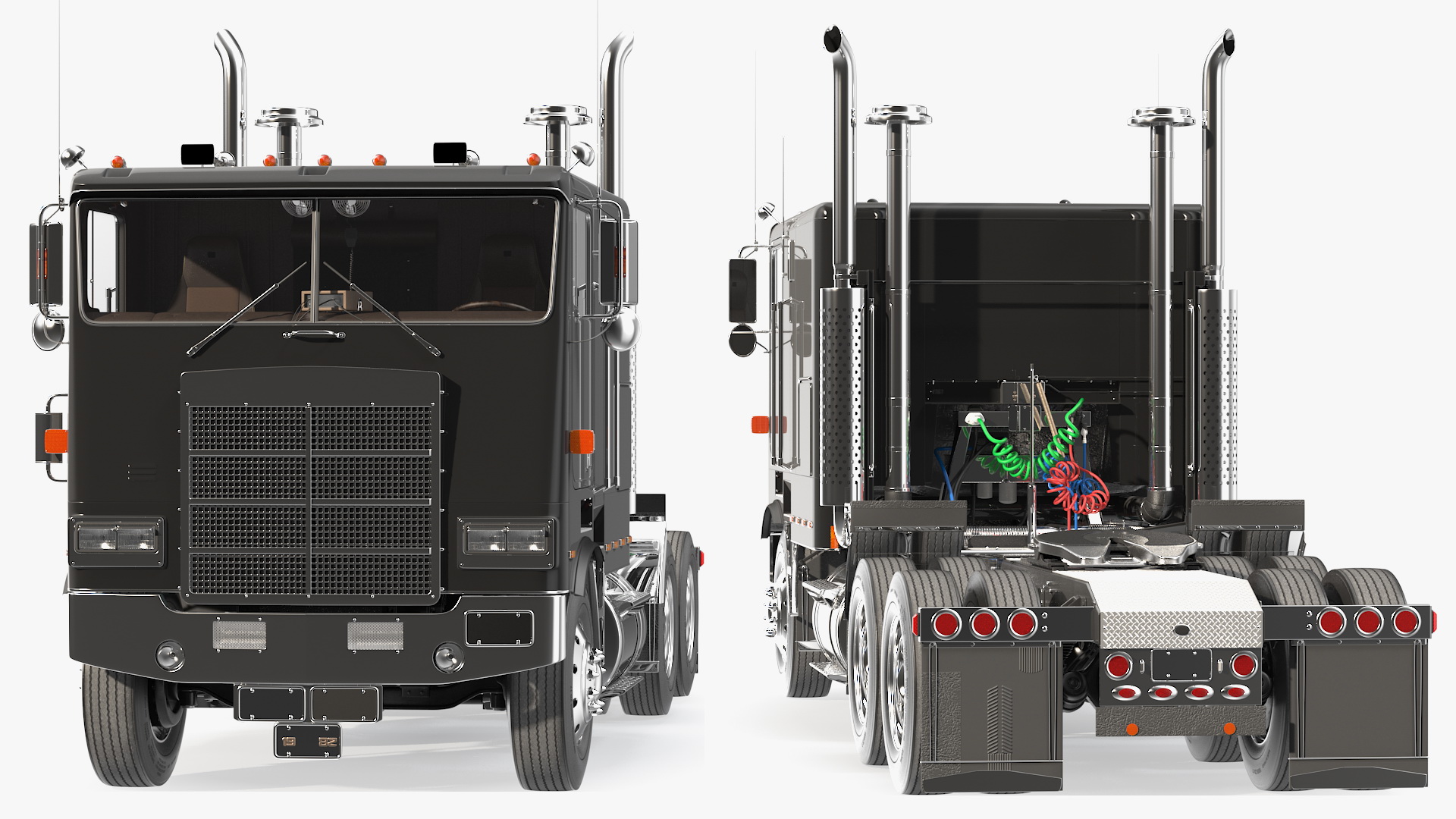 3D model Cabover Truck Rigged