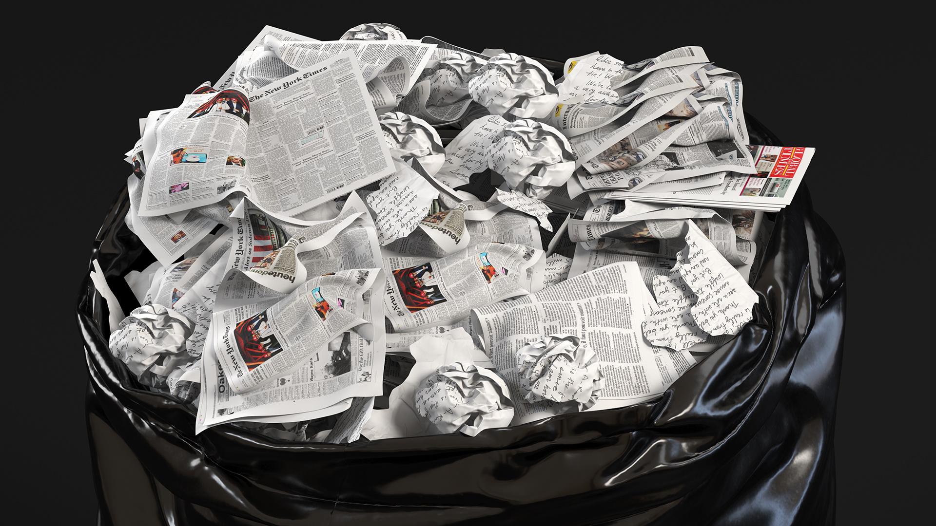 3D Trash Bag Full of Paper model