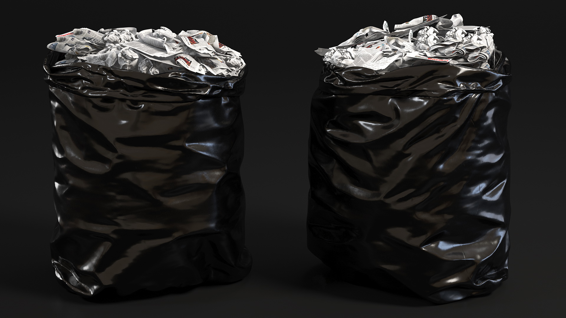 3D Trash Bag Full of Paper model