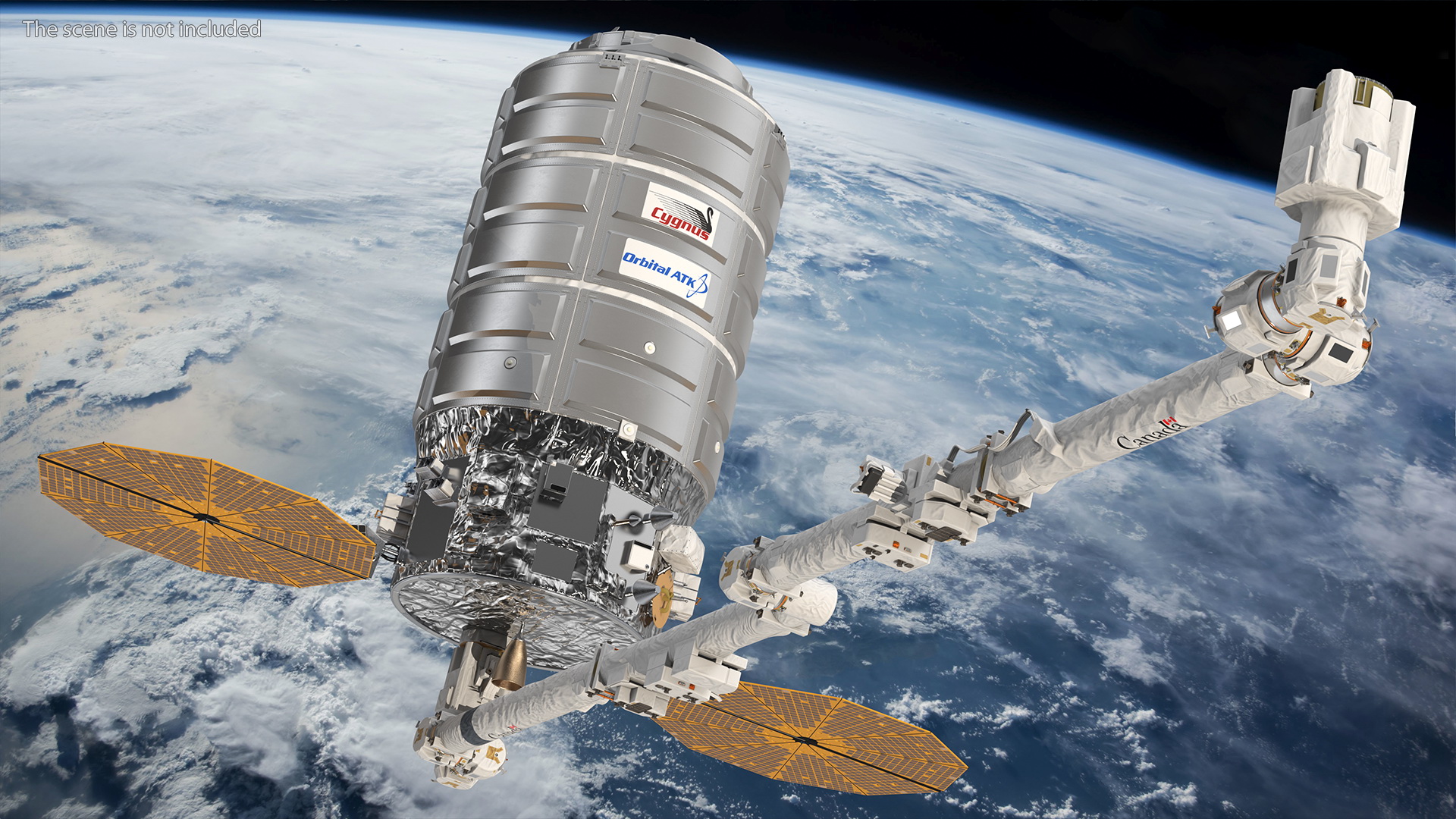 ISS Module Cygnus Spacecraft with Canadarm 3D