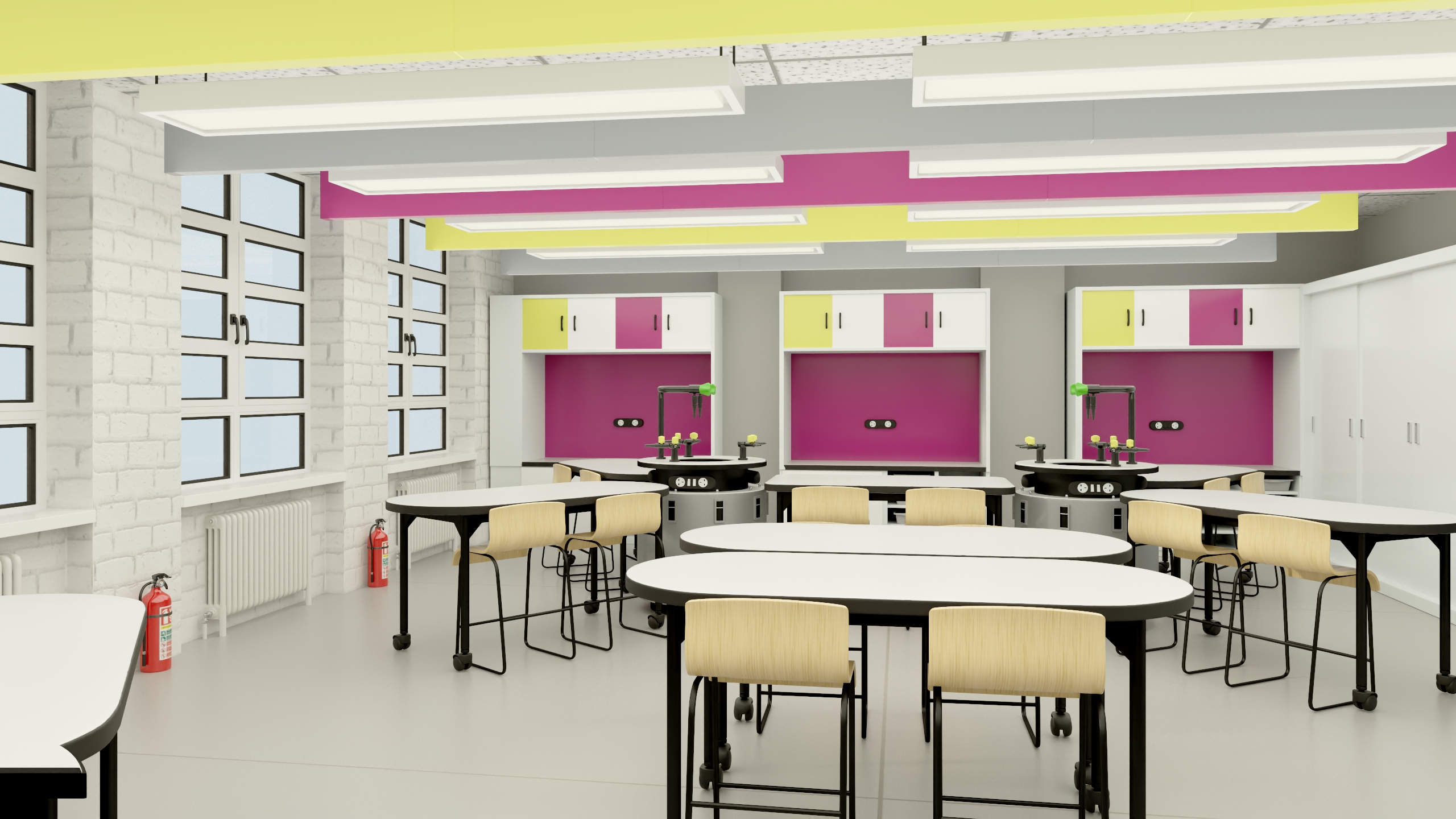 Modern Interior of the School Chemistry Classroom 3D model