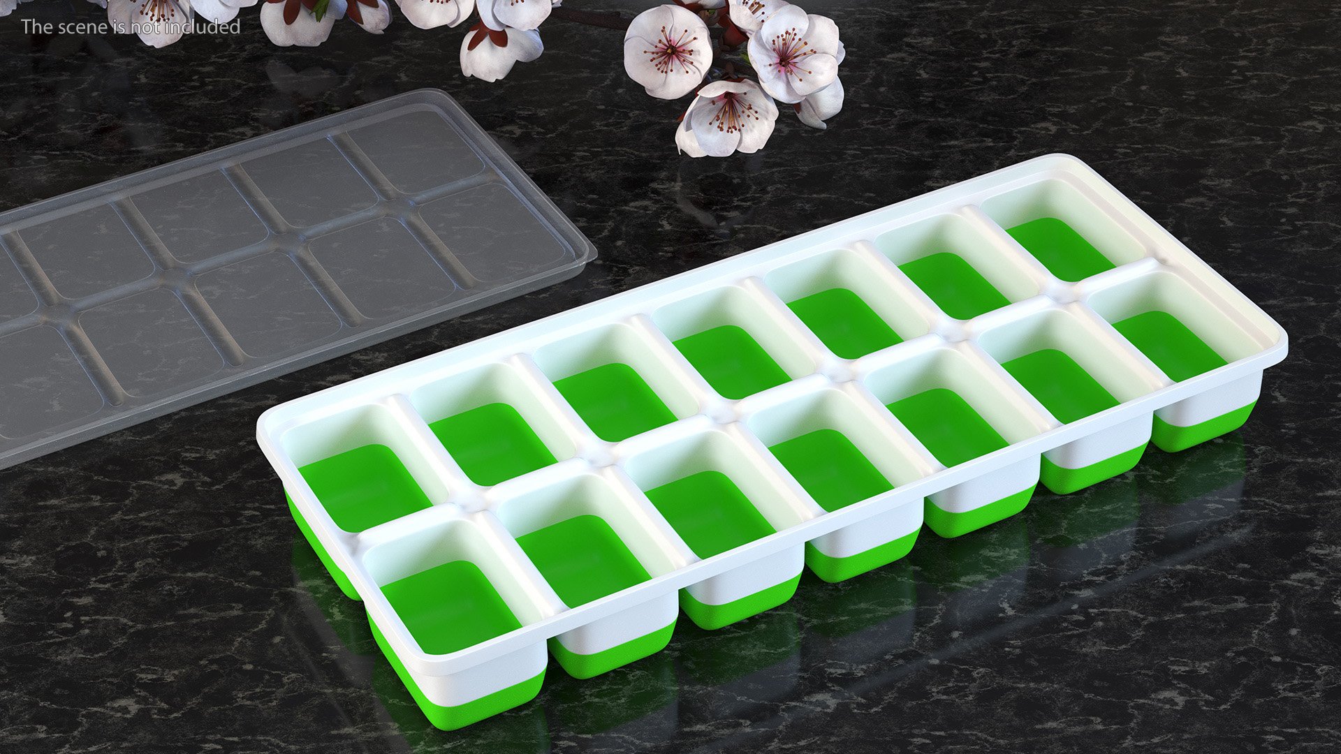 3D Flexible Ice Cube Mold Green model