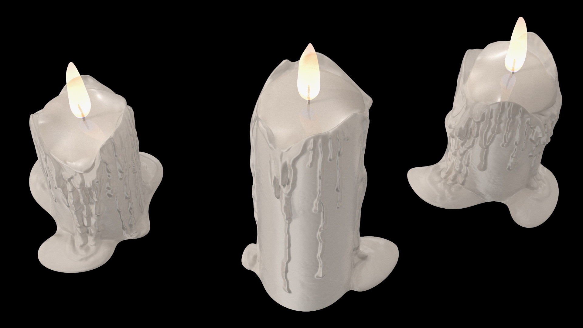 Calavera Noche Oscura with Candles 3D model