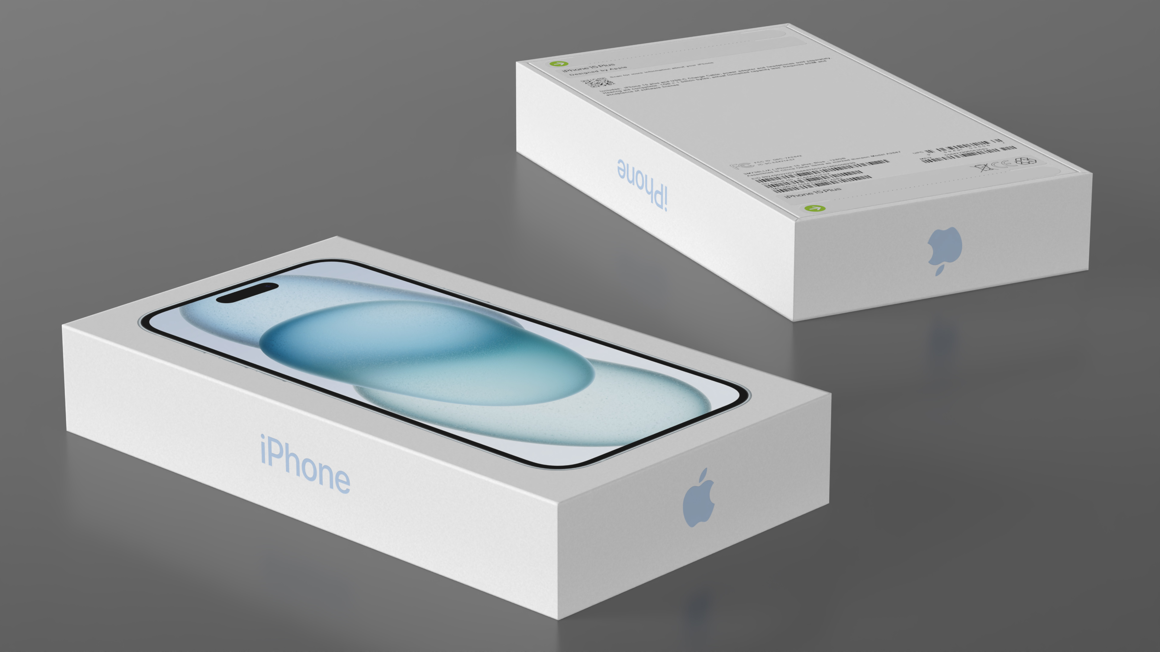 Apple iPhone 15 Plus Blue Packaging Box 3D model