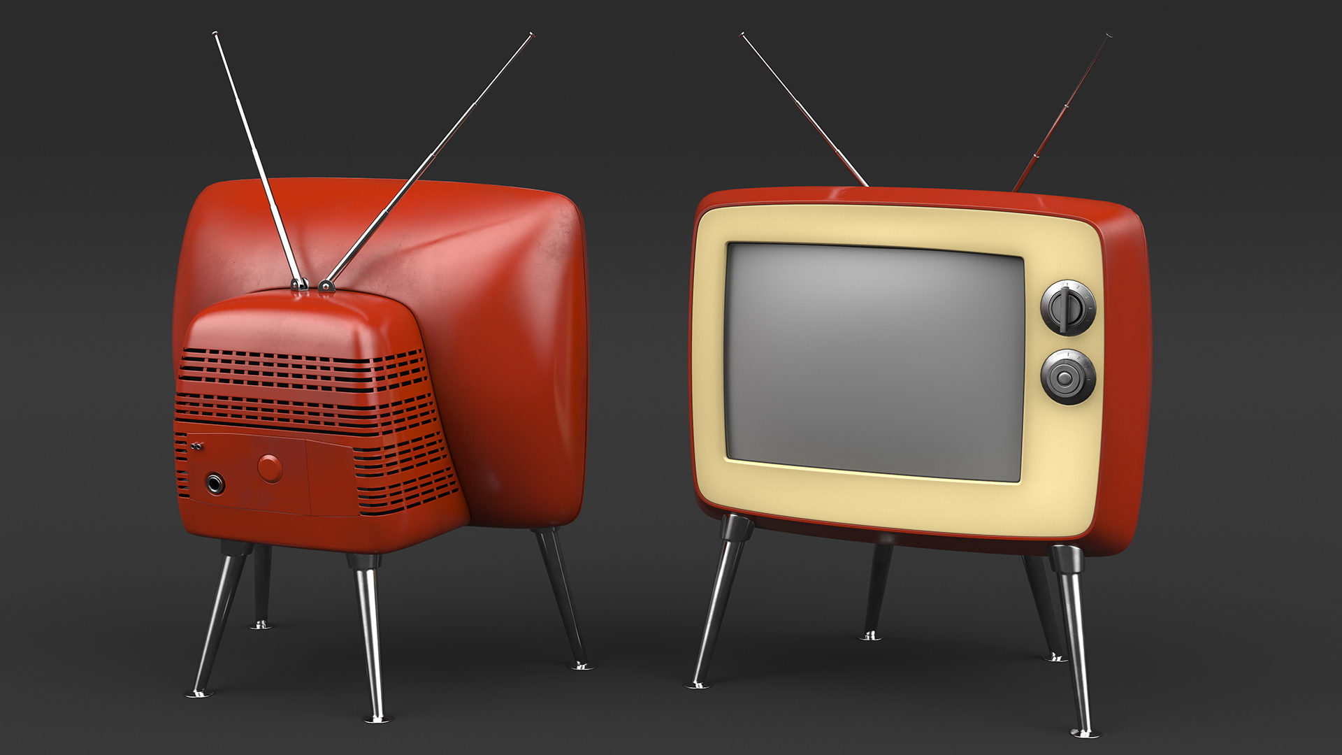 Old Tv On Legs 3D model