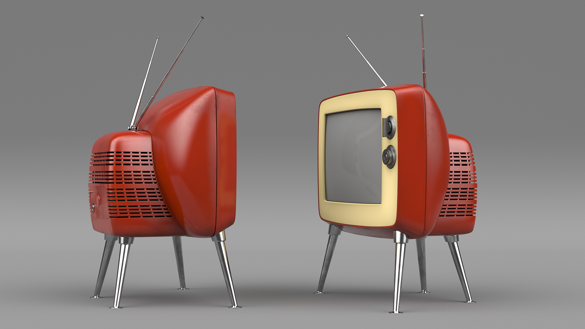 Old Tv On Legs 3D model