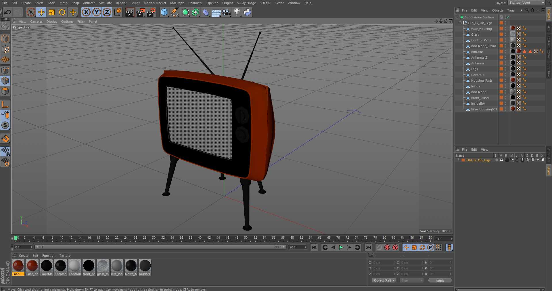 Old Tv On Legs 3D model