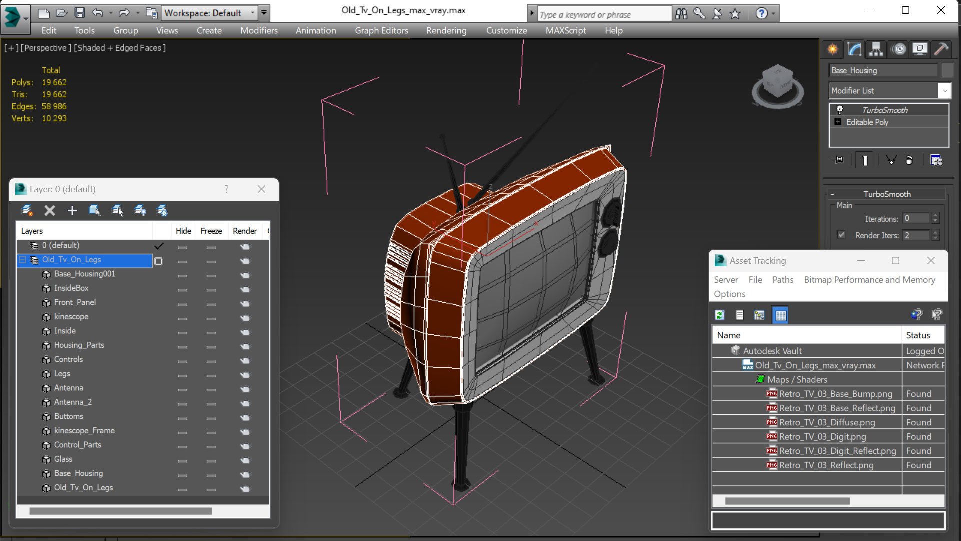 Old Tv On Legs 3D model