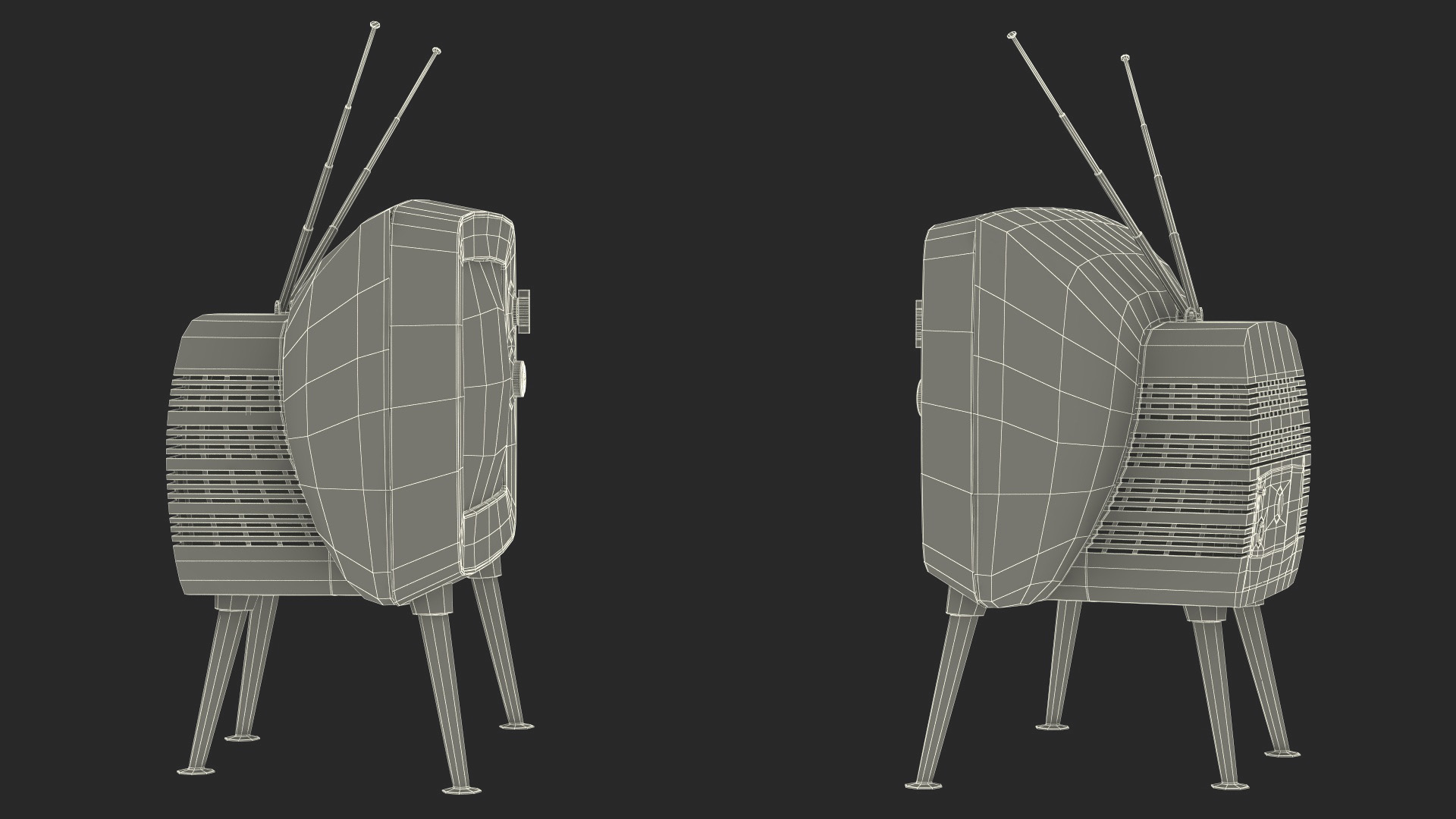 Old Tv On Legs 3D model