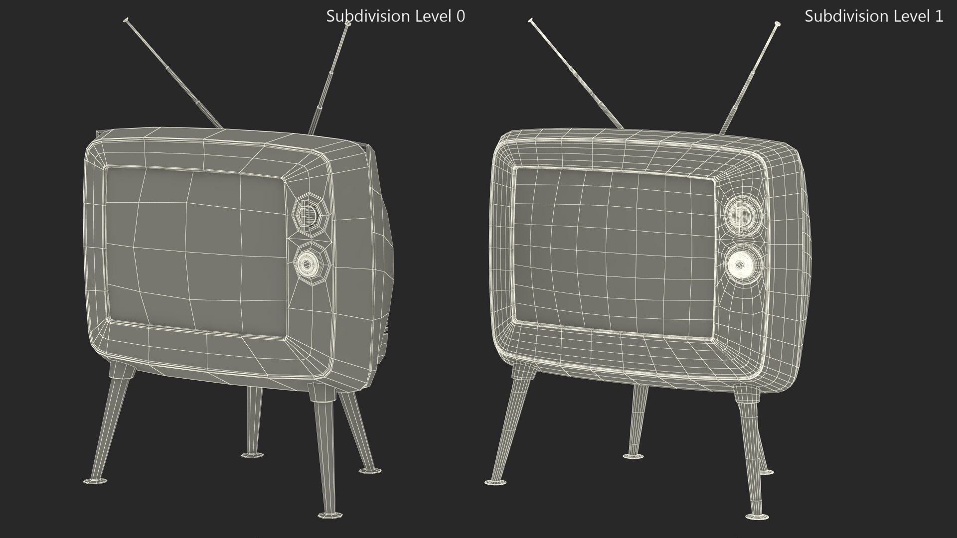 Old Tv On Legs 3D model