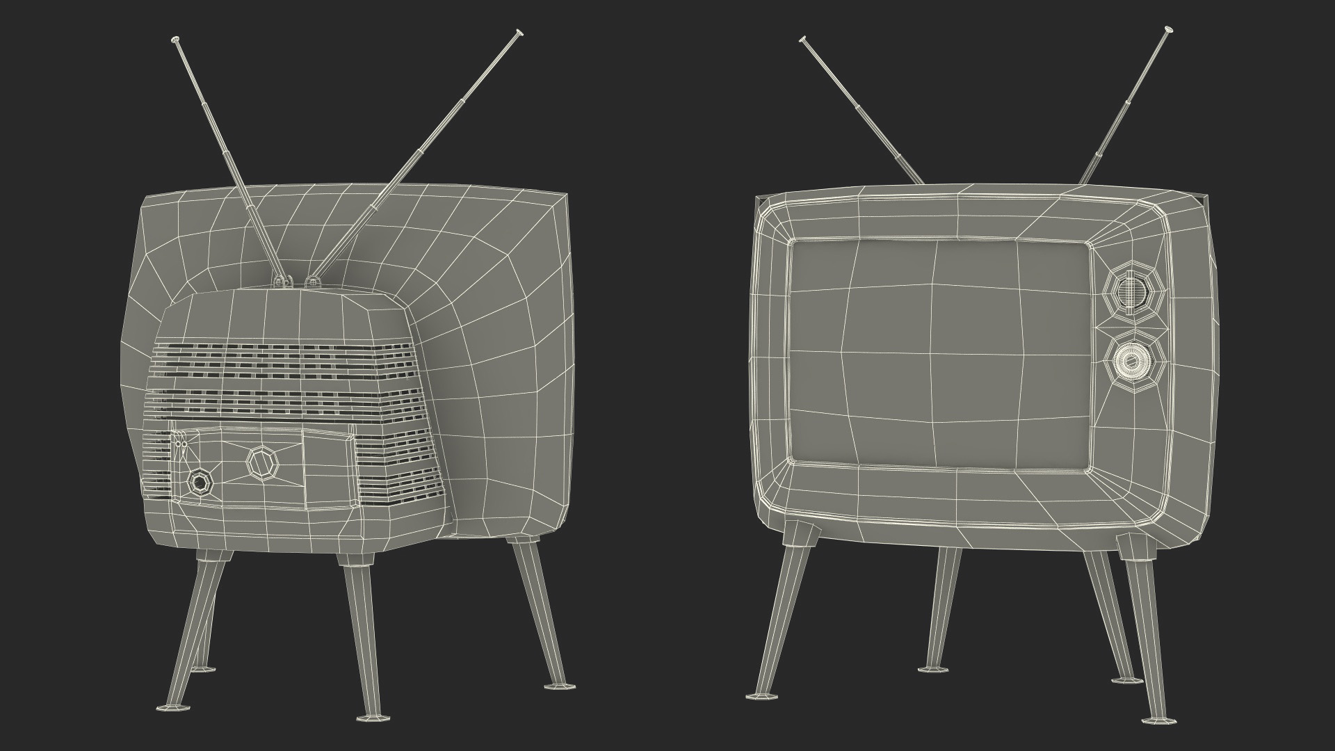 Old Tv On Legs 3D model