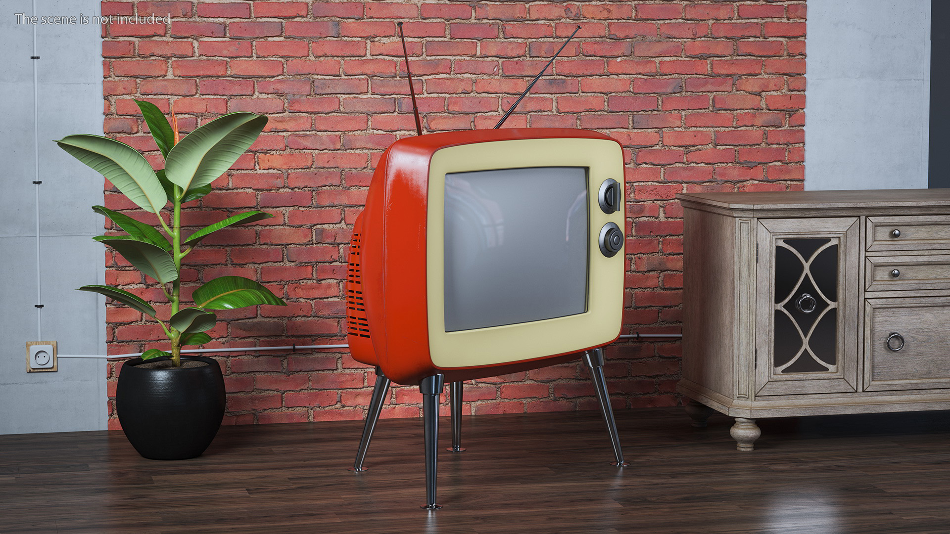 Old Tv On Legs 3D model