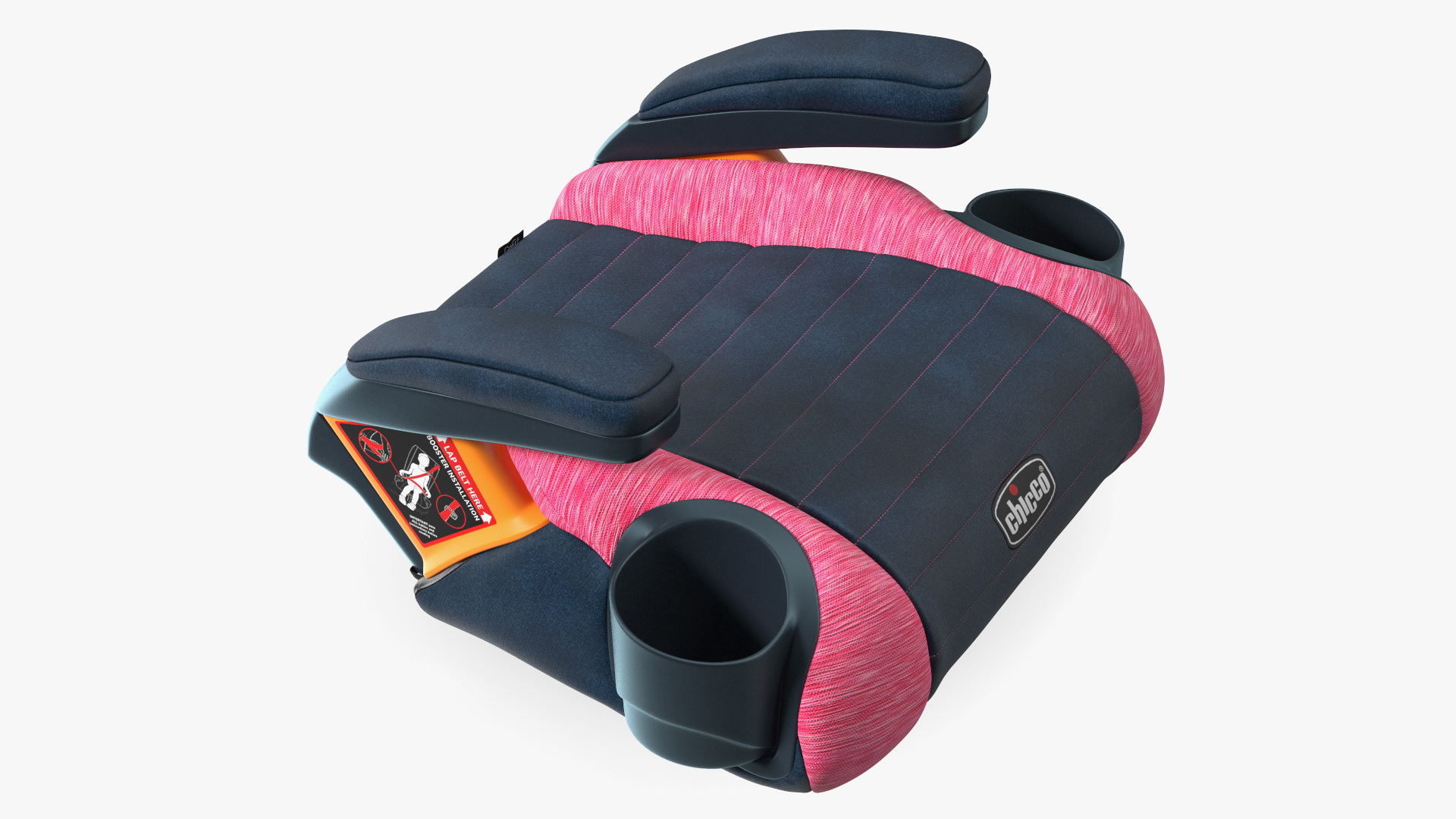 3D Chicco GoFit Backless Booster Car Seat Pink model