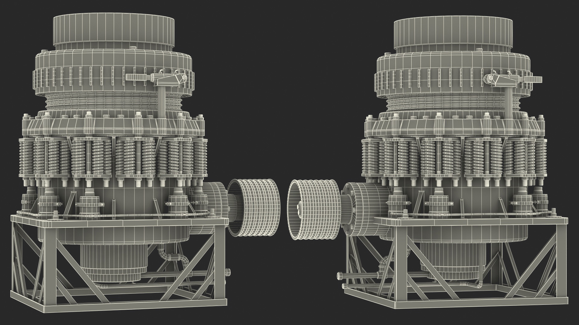 Hydraulic Cone Crusher 3D