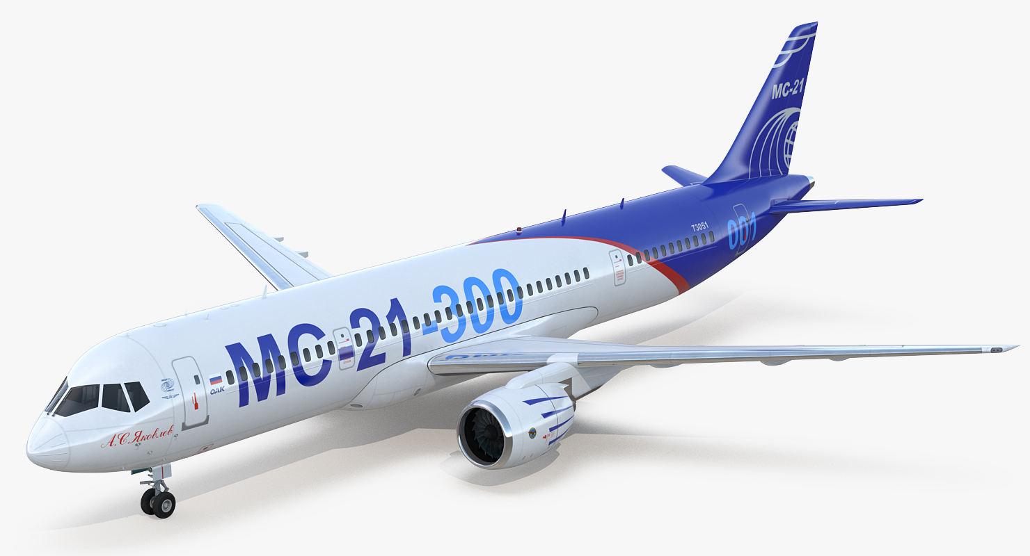 3D Russian Airliner MC 21 300 Rigged model