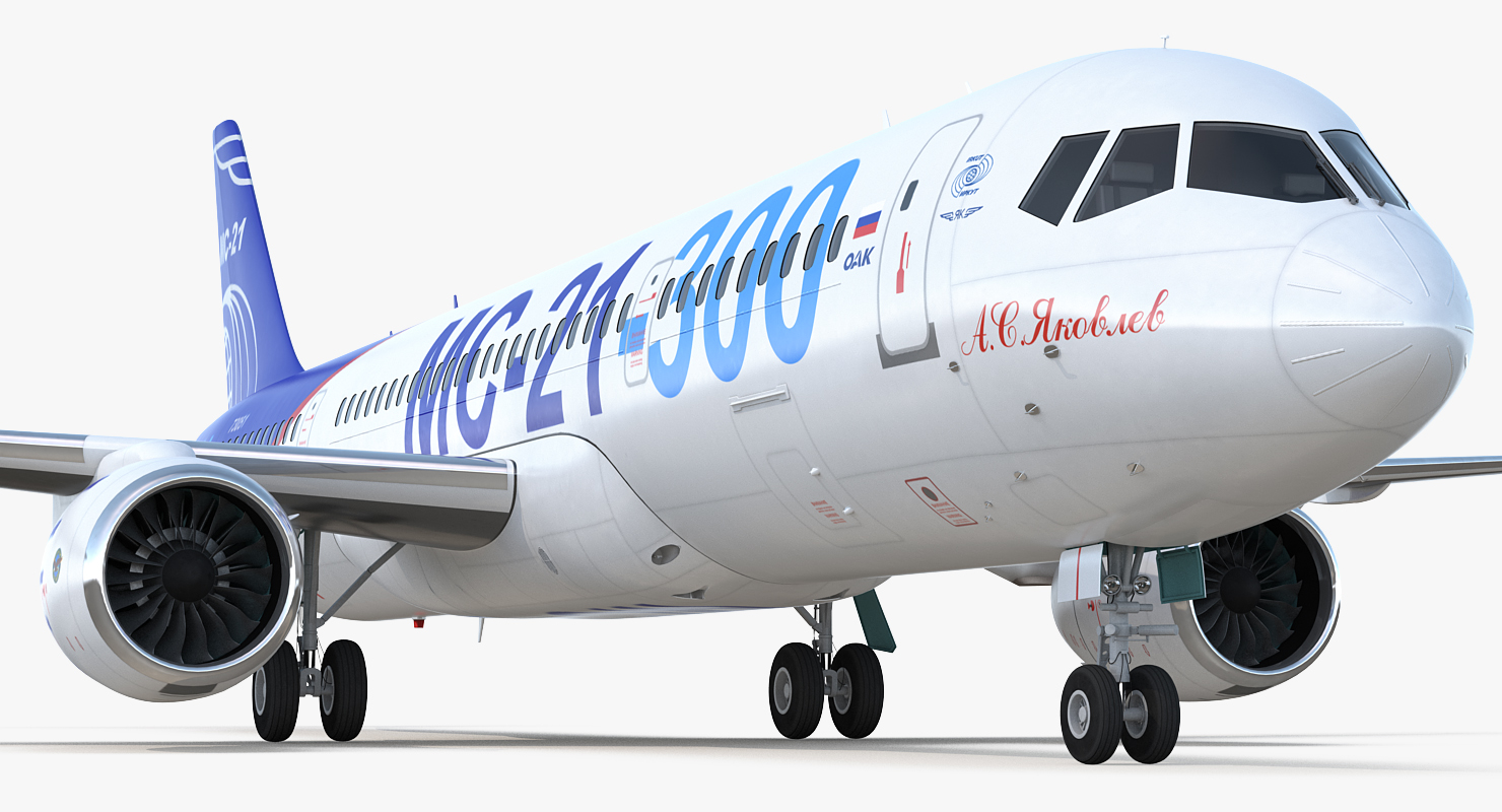 3D Russian Airliner MC 21 300 Rigged model