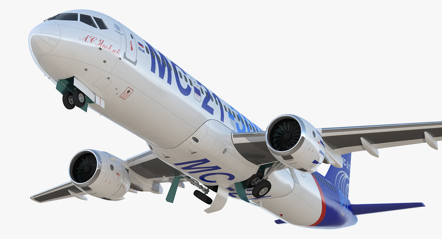 3D Russian Airliner MC 21 300 Rigged model