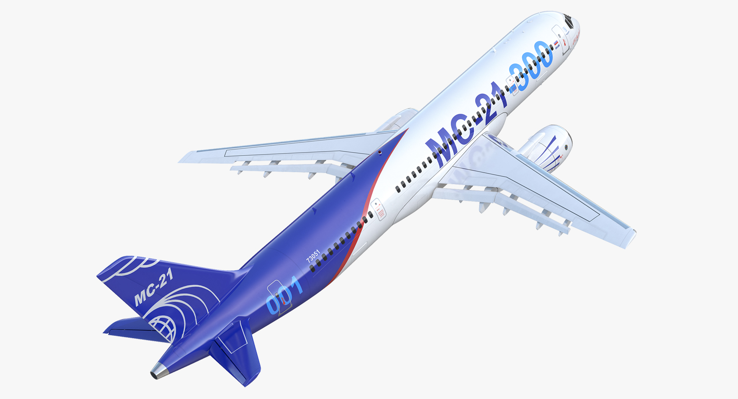 3D Russian Airliner MC 21 300 Rigged model