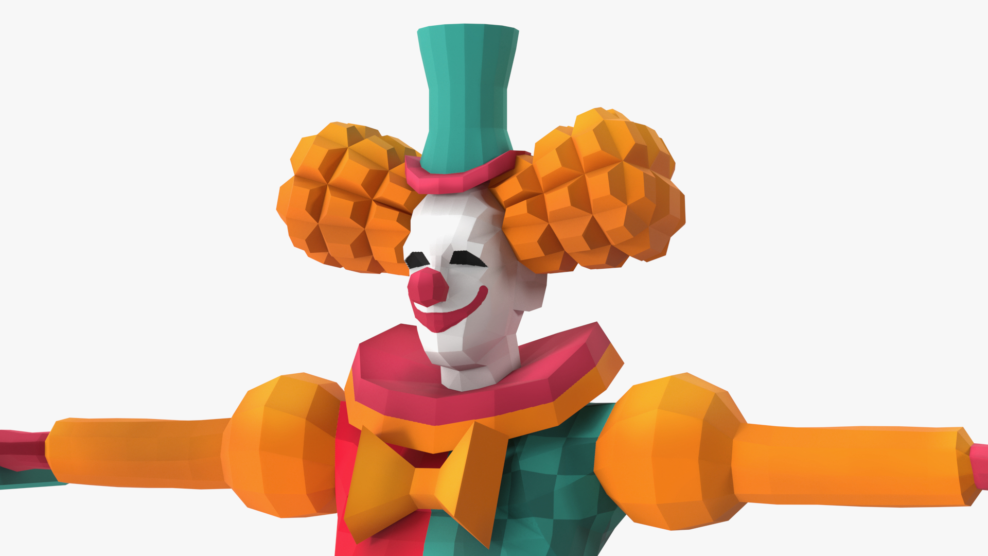 3D model Clown Low Poly Rigged for Maya