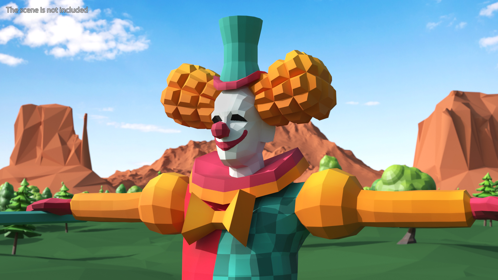 3D model Clown Low Poly Rigged for Maya