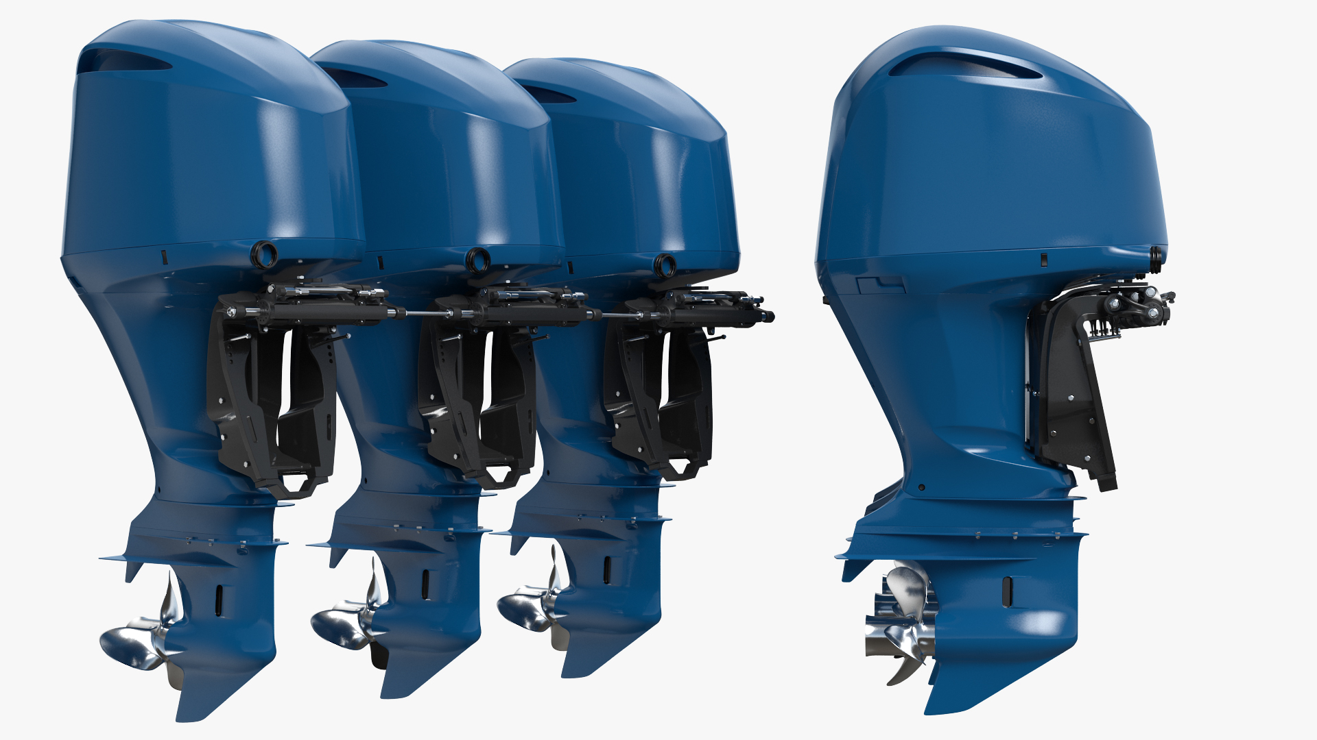 Triple Outboard Motors 3D