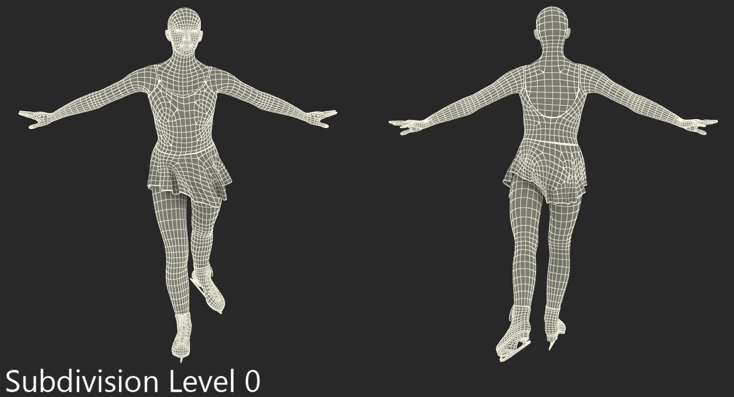 Female Figure Skater 2 Pose 2 3D model