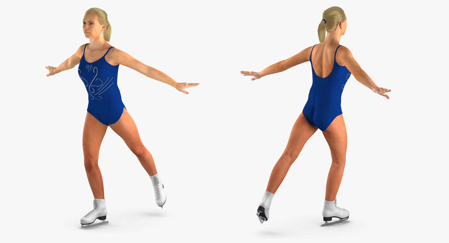 Female Figure Skater 2 Pose 2 3D model