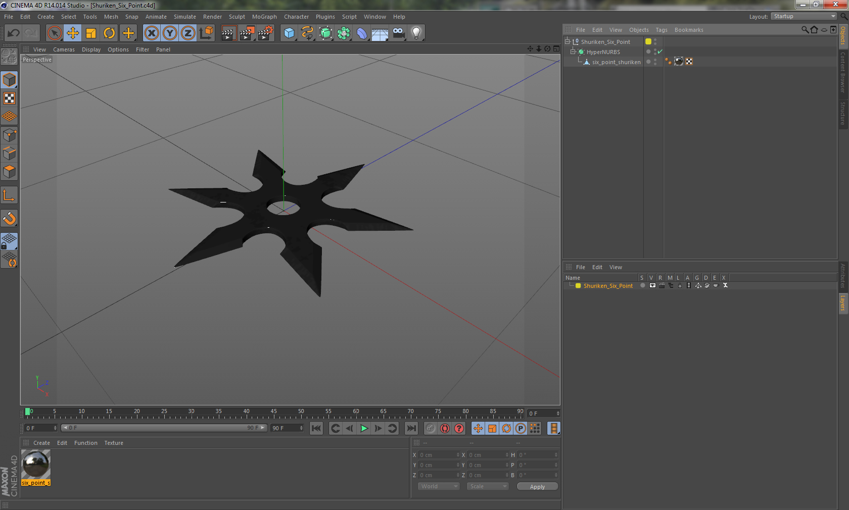 3D Shuriken Six Point model