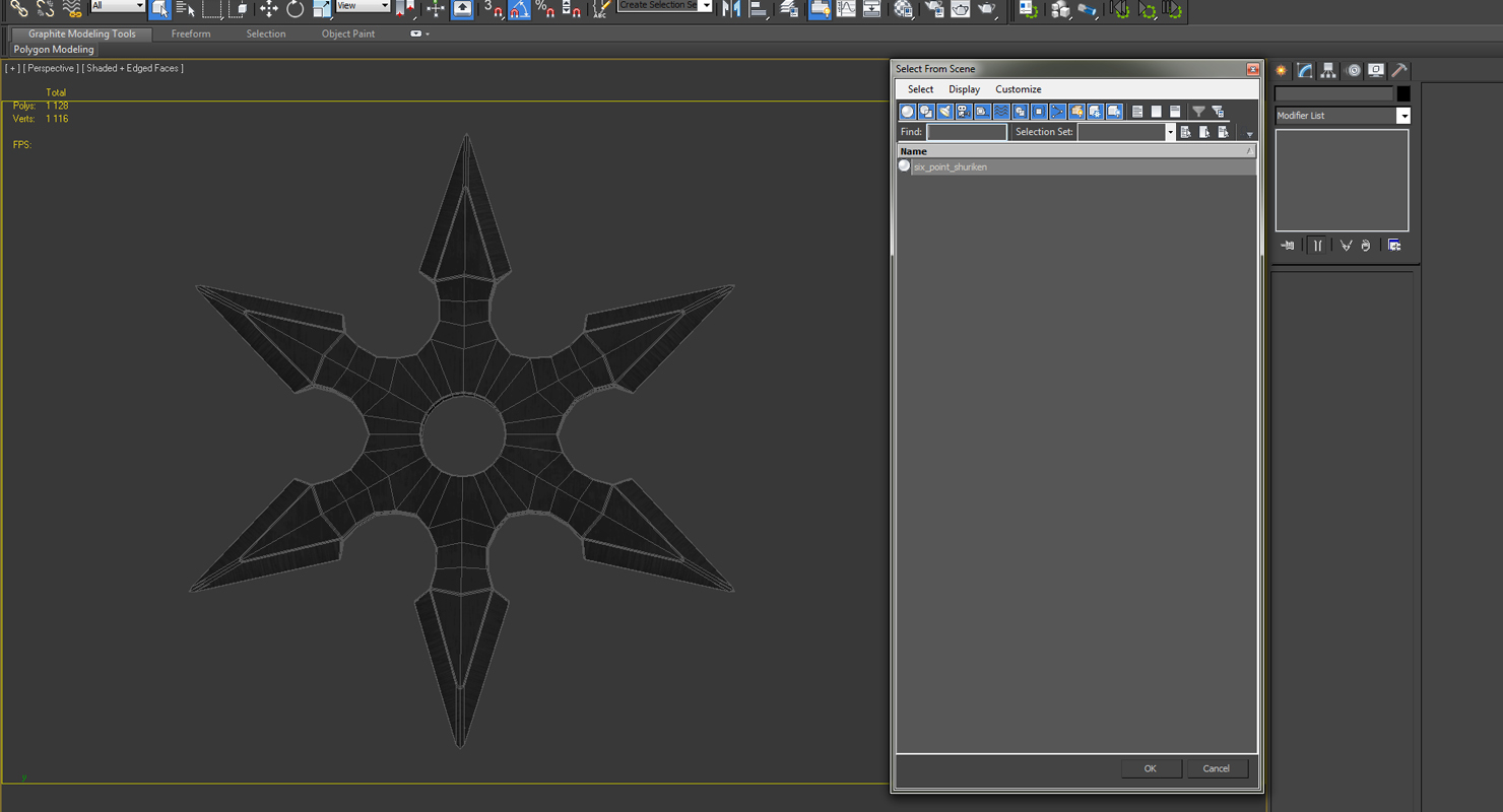 3D Shuriken Six Point model