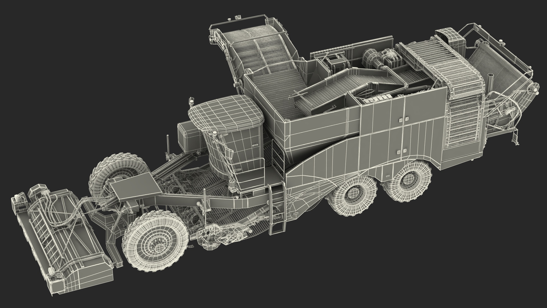 Dewulf Enduro 4-Row Harvester 3D model